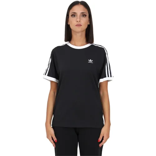 Klassisches 3-Streifen Damen T-Shirt Schwarz , Damen, Größe: 2XS - adidas Originals - Modalova