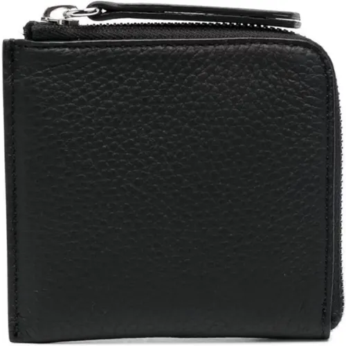 Pebbled Leather Wallet with Zip , male, Sizes: ONE SIZE - Maison Margiela - Modalova