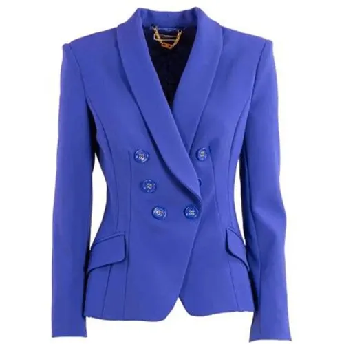 Blaue Blazer für Frauen Ss24 , Damen, Größe: 2XL - Elisabetta Franchi - Modalova
