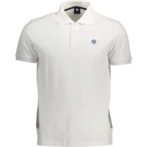 Elegantes weißes Baumwoll-Polo mit Logo-Detail , Herren, Größe: XL - North Sails - Modalova