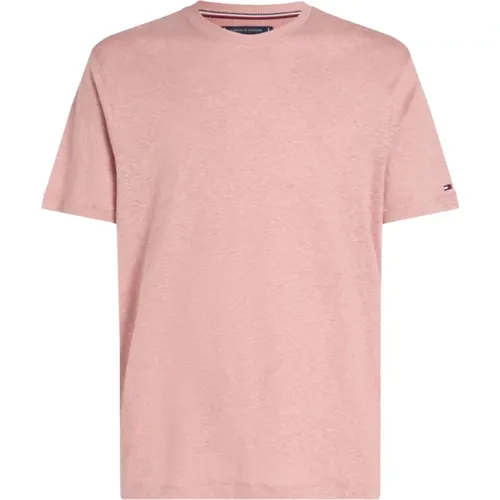 Linen Short Sleeve Men's T-shirt , male, Sizes: M, S, L - Tommy Hilfiger - Modalova