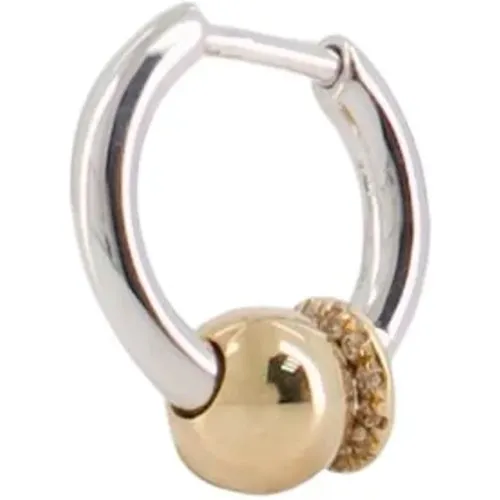 Nano Piercing Earrings - - White - 14K Gold , female, Sizes: ONE SIZE - Rainbow K - Modalova