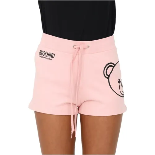 Short Shorts with Bear Print , female, Sizes: S - Moschino - Modalova