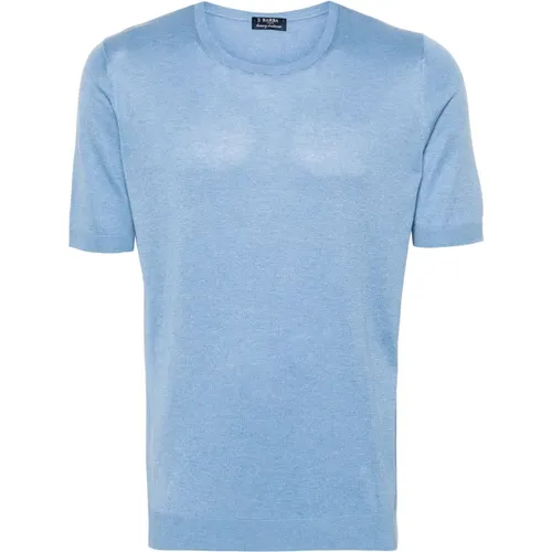 Luxuriöses Seiden T-Shirt, Made in Italy , Herren, Größe: 3XL - Barba - Modalova