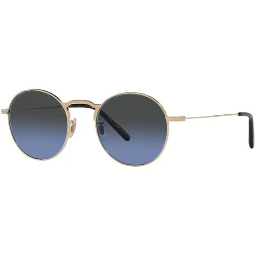 Gold/Dark Azure Sunglasses Weslie SUN , male, Sizes: 49 MM - Oliver Peoples - Modalova