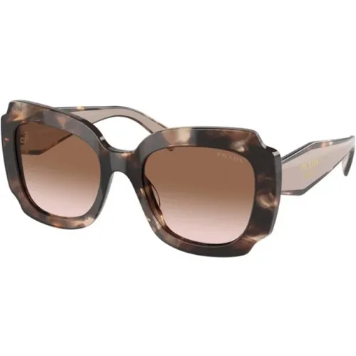 Sunglasses,Schwarz Blonde Havana Sonnenbrille Grau Getönt - Prada - Modalova