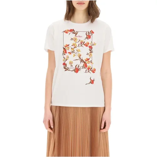 Floral Print Crew Neck T-Shirt , female, Sizes: S - Max Mara - Modalova