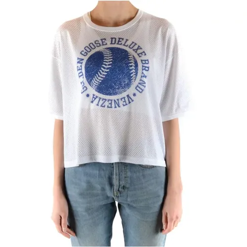 Stilvolles Weißes T-Shirt für Frauen , Damen, Größe: 3XS - Golden Goose - Modalova