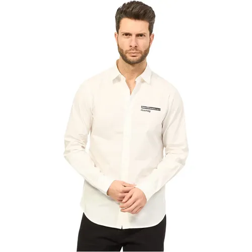 Casual Logo Weiße Hemd , Herren, Größe: S - Armani Exchange - Modalova