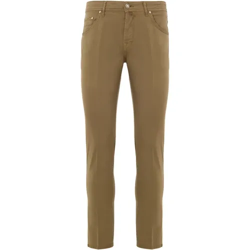 Slim-fit Trousers, male, , Size: W32 Cropped Carrot Stretch Cotton Pants - Jacob Cohën - Modalova