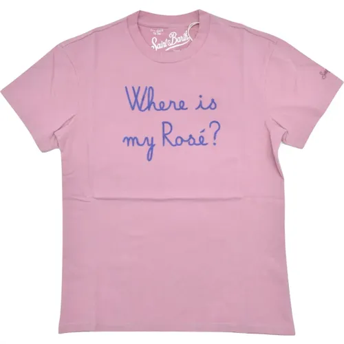 Damen T-Shirt mit kurzen Ärmeln Wo ist meine Rose , Damen, Größe: L - MC2 Saint Barth - Modalova