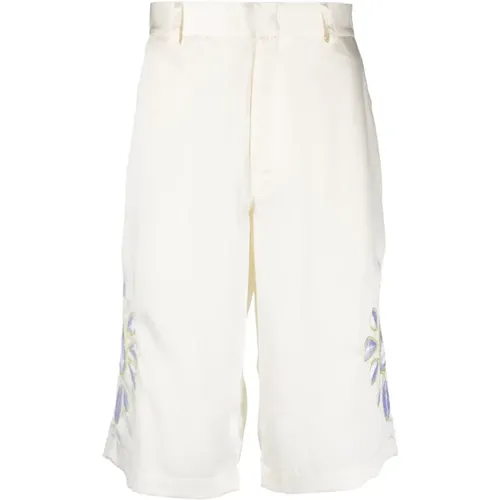 Embroidered Satin Shorts , male, Sizes: M, L - Bluemarble - Modalova