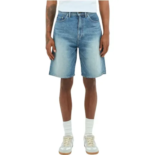 Logo Print Denim Shorts , Herren, Größe: L - A BATHING APE - Modalova