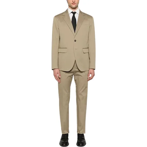 Single Breasted Suits, male, , Size: XL Front Button Suit with Rear Vents - Dsquared2 - Modalova