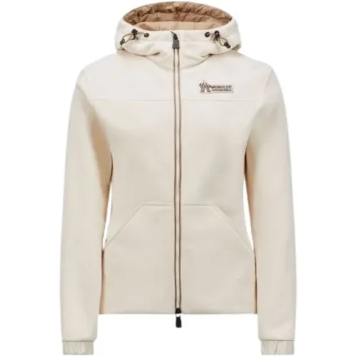 Beiger Technischer Nylon-Sweater mit Kapuze , Damen, Größe: XS - Moncler - Modalova