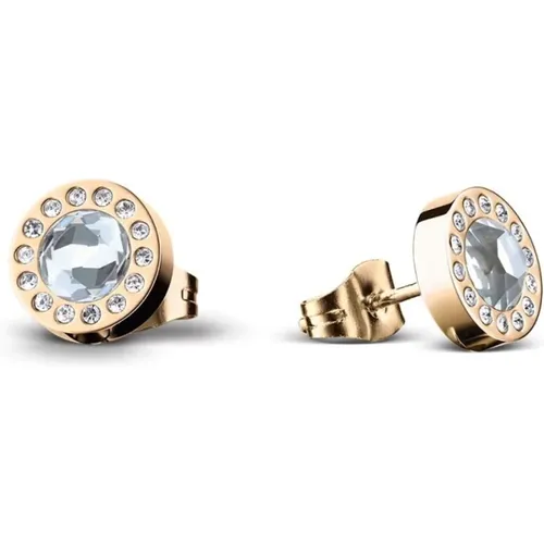 Arctic Symphony Gold Earrings Crystal , female, Sizes: ONE SIZE - Bering - Modalova