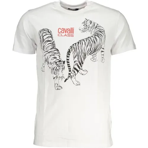 Print Logo Short Sleeve Tee , male, Sizes: M, 2XL, XL, L - Cavalli Class - Modalova