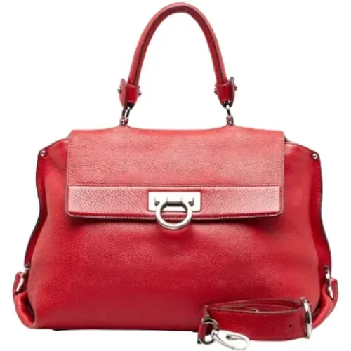 Leather Gancini Shoulder Bag , female, Sizes: ONE SIZE - Salvatore Ferragamo Pre-owned - Modalova