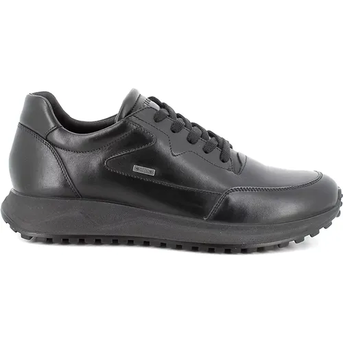 Sneakers, male, , Size: 9 US Leather Gore-Tex Sneakers - IGI&Co - Modalova