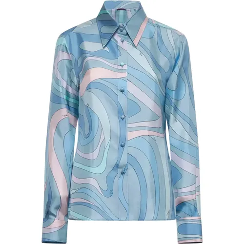 Glitter Light Silk Shirt , female, Sizes: S - EMILIO PUCCI - Modalova