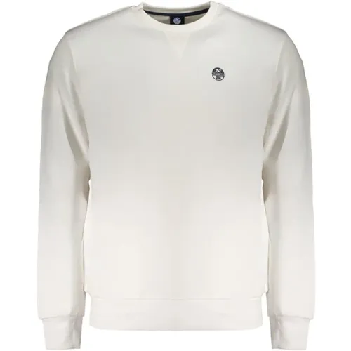 Sweatshirts, male, , Size: M Brushed Cotton Sweatshirt with Applique Logo - North Sails - Modalova