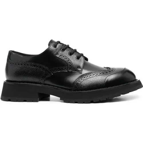 Jet Leather Lace-Up Brogues , male, Sizes: 10 UK - alexander mcqueen - Modalova