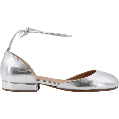 Womens Shoes Ballerinas Silver Ss24 , female, Sizes: 6 UK - Durazzi Milano - Modalova