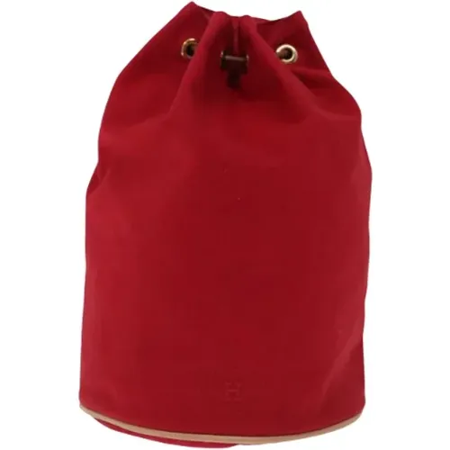 Pre-owned Bucket Bags, female, , Size: ONE SIZE Pre-owned Canvas shoulder-bags - Hermès Vintage - Modalova