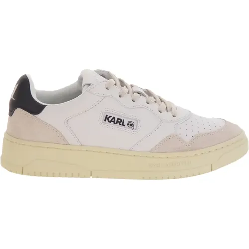 White Leather Low Lace Sneakers , female, Sizes: 4 UK, 3 UK, 8 UK, 5 UK, 7 UK, 6 UK - Karl Lagerfeld - Modalova