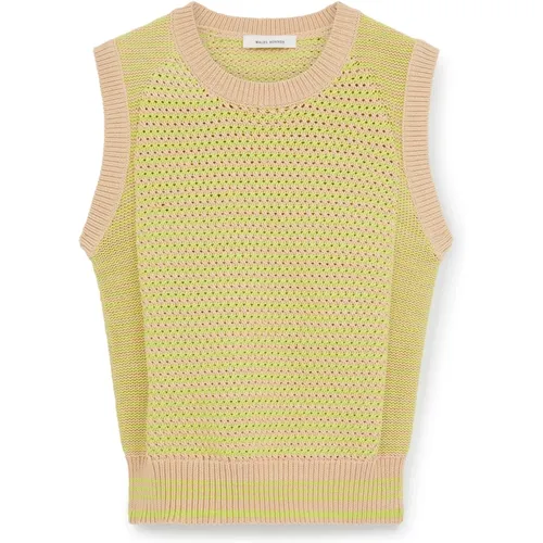 Stylish Unity Sweater Vest Lime Beige , female, Sizes: M - Wales Bonner - Modalova