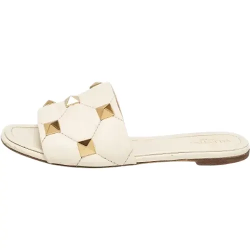 Pre-owned Flats, female, , Size: 10 US Pre-owned Leather sandals - Valentino Vintage - Modalova