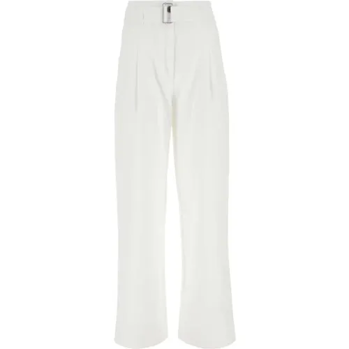 Straight Trousers, female, , Size: S Belted High-Waist Trousers - Philosophy di Lorenzo Serafini - Modalova