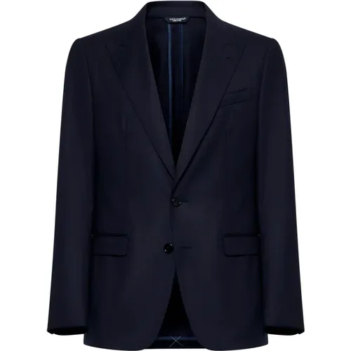 Blazers, male, , Size: XL Elegant Men's Wool Blazer - Dolce & Gabbana - Modalova