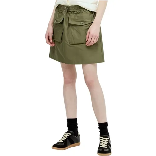 Gabardine Mini Rock mit Kordelzug - Moncler - Modalova