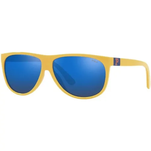 Sunglasses, male, , Size: ONE SIZE Acetate Sunglasses with Blue Glass and Category 3 Protection - Ralph Lauren - Modalova