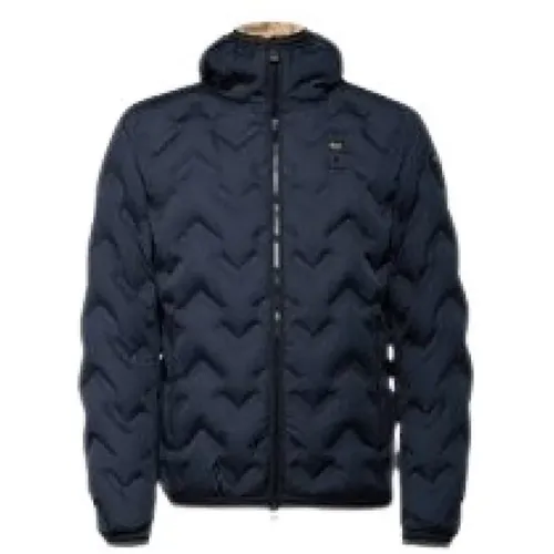 Herren Kapuzen Steppjacke Blauer - Blauer - Modalova