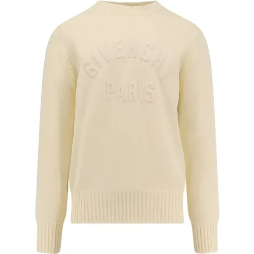 Round-neck Knitwear, male, , Size: S Embroidered Logo Sweater - Givenchy - Modalova
