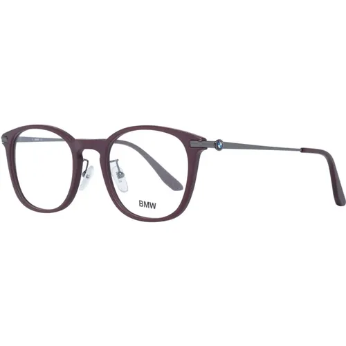 Glasses, unisex, , Size: ONE SIZE Burgundy Round Optical Frames Unisex Style - BMW - Modalova