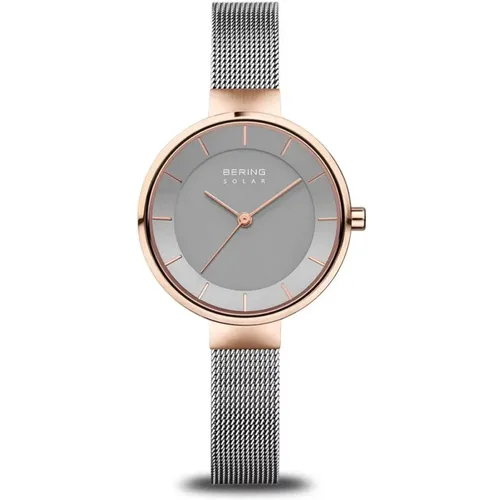 Solar Slim Design Milanese Bracelet Watch , female, Sizes: ONE SIZE - Bering - Modalova