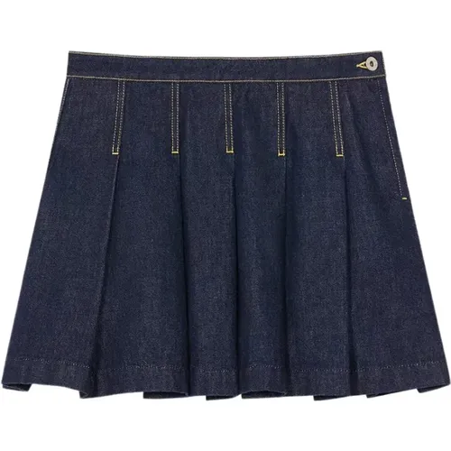 Denim Skirts, female, , Size: W27 Pleated Mini Skirt - Kenzo - Modalova