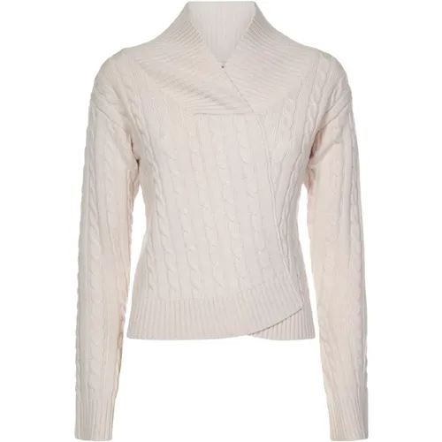 Weiße Cable Knit Pullover Aw24 , Damen, Größe: M - Victoria Beckham - Modalova