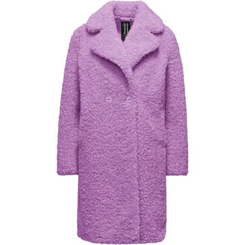 Sherpa Fleece Coat with Lapels , female, Sizes: S, M, XS, L - BomBoogie - Modalova