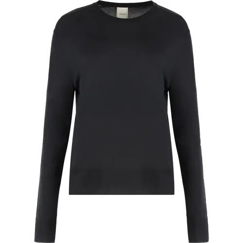 Round-neck Knitwear, female, , Size: M Crew-neck viscose sweater - Calvin Klein - Modalova