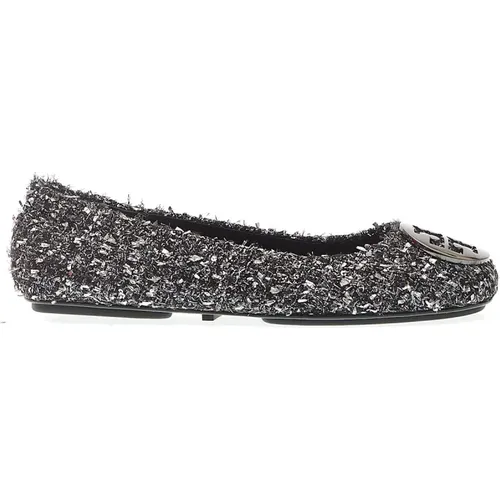 Silver and Boucle Ballerina , female, Sizes: 3 UK, 4 1/2 UK, 3 1/2 UK - TORY BURCH - Modalova