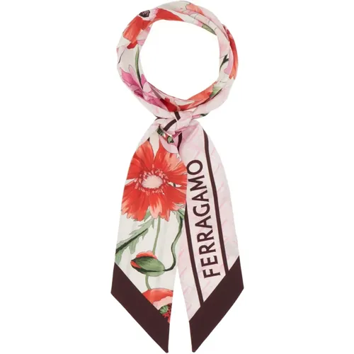 Silky Scarves, female, , Size: ONE SIZE Silky Scarf - Salvatore Ferragamo - Modalova