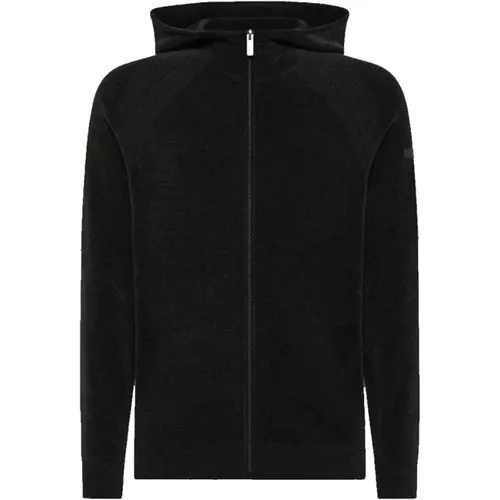 Zip-throughs, male, , Size: XL Velvet Hood Zip Knit in - RRD - Modalova