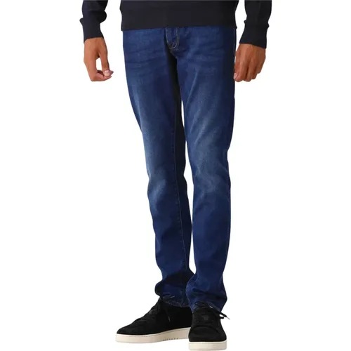 Blaue Zip Jeans Clean Look , Herren, Größe: W30 - Tramarossa - Modalova