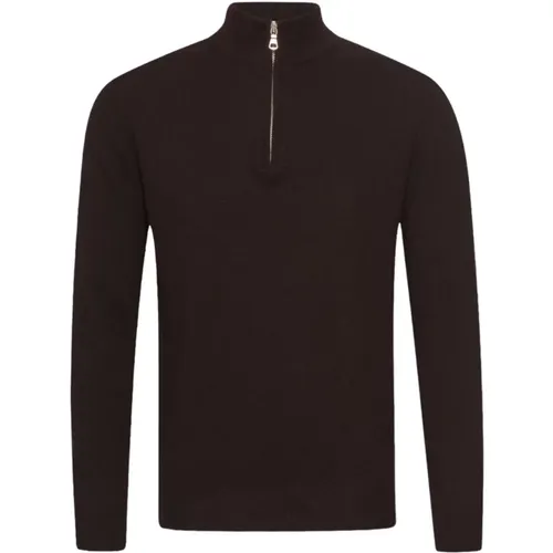 Turtlenecks, male, , Size: 2XL Half Zip Wool-Cashmere Sweater - Oscar Jacobson - Modalova