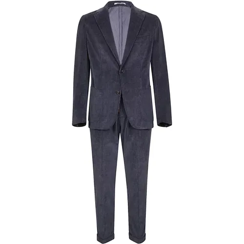 Single Breasted Suits, male, , Size: XL Cashmere Cotton Single-Breasted Suit - Eleventy - Modalova