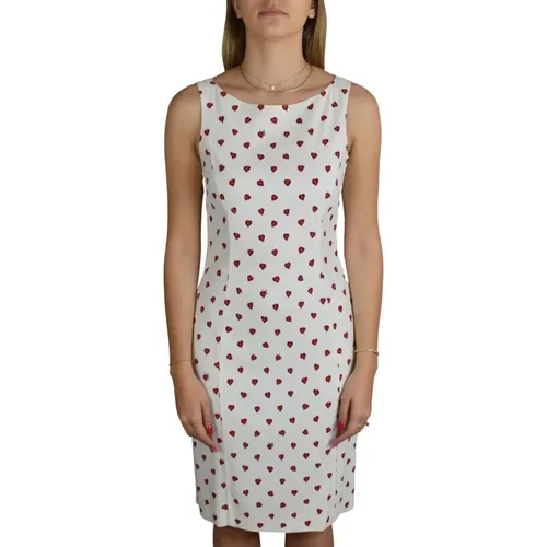Weißes Kleid mit Herz-Muster , Damen, Größe: S - Prada - Modalova